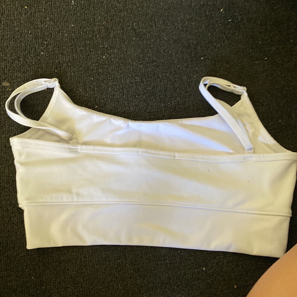 White Cropped Top, Could be used as sports bra, Adjustable Straps - Picture 2 of 2